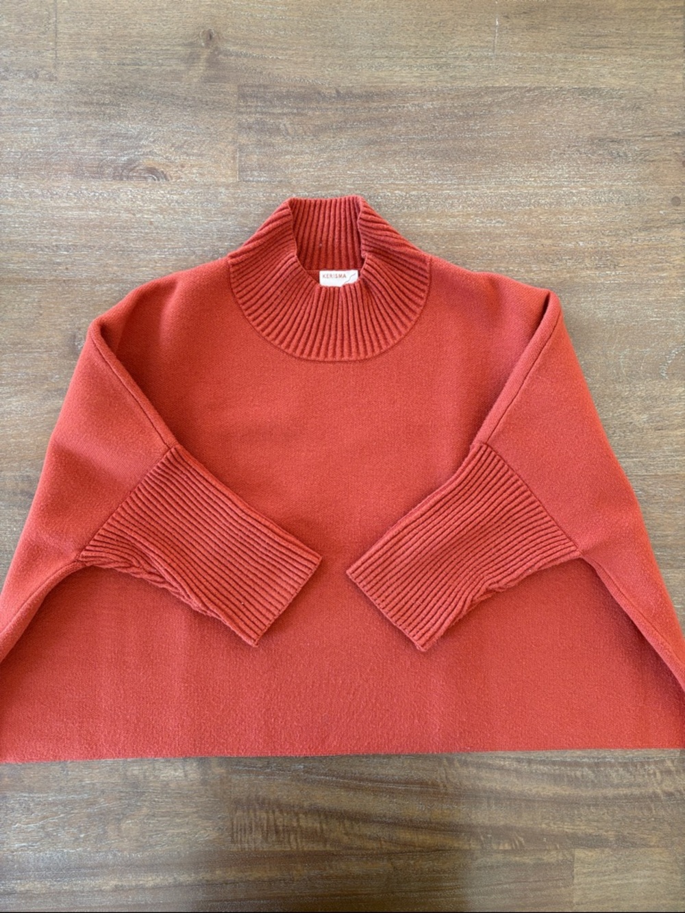 Kerisma Cropped Funnel Neck Sweater in Rust